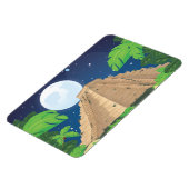 Azteken-Pyramide Cartoon-Landschaft Magnet (Linke Seite)