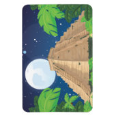 Azteken-Pyramide Cartoon-Landschaft Magnet (Vertikal)