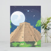 Azteken-Pyramide Einladung (Stehend Vorderseite)