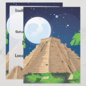 Azteken-Pyramide Einladung (Vorne/Hinten)