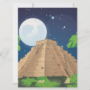 Azteken-Pyramide Einladung