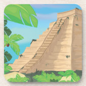 Azteken-Pyramide Getränkeuntersetzer (Vorderseite)
