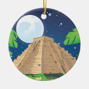 Azteken-Pyramide Keramikornament