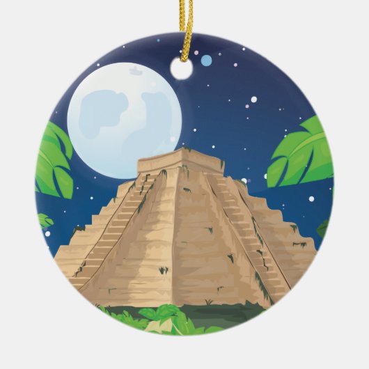 Azteken-Pyramide Keramikornament (Vorne)