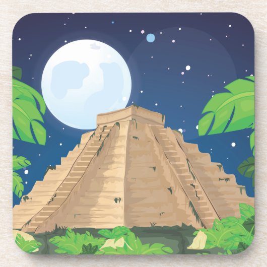 Azteken-Pyramide Untersetzer (Vorderseite)