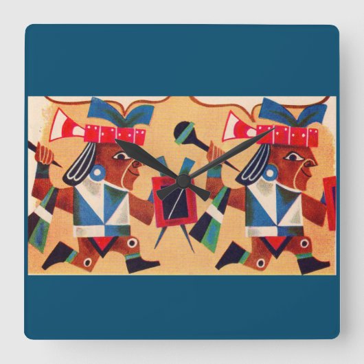 Azteken Quadratische Wanduhr (Vorderseite)