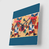 Azteken Quadratische Wanduhr (Winkel)