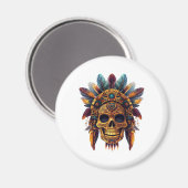 Azteken-Schädel-Reliquie Magnet (Vorderseite/Rückseite)