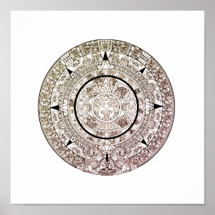 Azteken-Sonnenscheibe-Kalender Poster