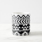 Azteken-Stamm: grunge weiße Muster. Kaffeetasse (Mittel)