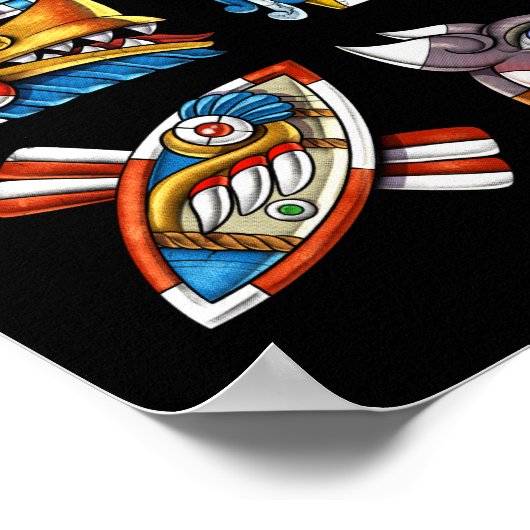 Azteken-Symbole Poster (Ecke)