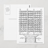 Azteken-Tzompantli-Schädelständer Codex Duran Postkarte (Vorne/Hinten)