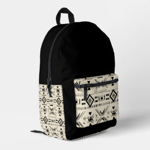 Azteken und Schwarz Bedruckter Rucksack