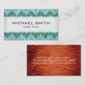 Azteken Zickzack Zickzack-Musterleder #5 Visitenkarte (Vorne/Hinten)