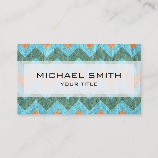 Azteken Zickzack Zickzack-Musterleder #5 Visitenkarte (Vorderseite)