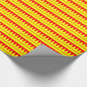 Aztekenberg - Gelb auf Rot Geschenkpapier (Ecke)