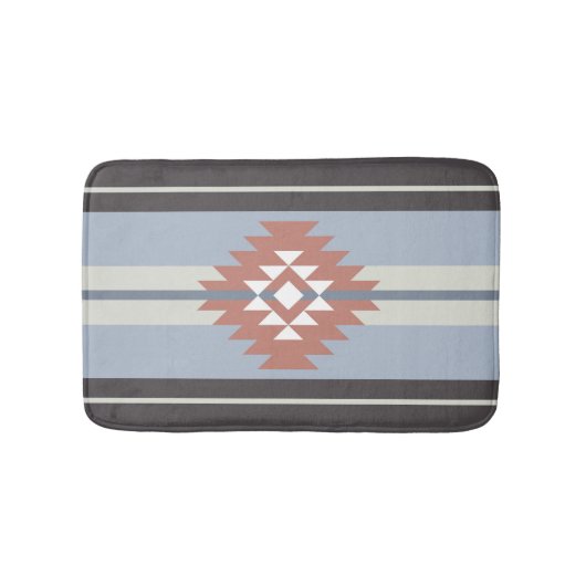 Aztekendesign in rosa und blau badematte (Vorderseite)