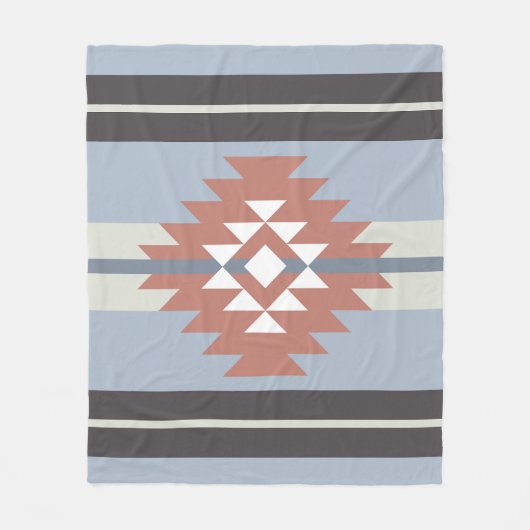 Aztekendesign in rosa und blau fleecedecke (Vorderseite)