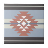 Aztekendesign in rosa und blau fliese (Vorderseite)