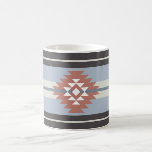 Aztekendesign in rosa und blau kaffeetasse