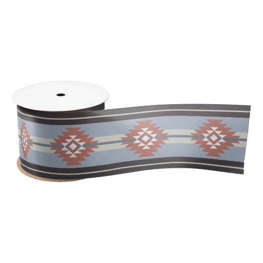 Aztekendesign in rosa und blau satinband (Spule)