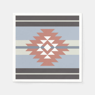 Aztekendesign in rosa und blau serviette