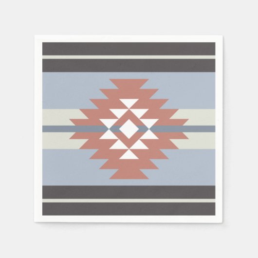 Aztekendesign in rosa und blau serviette (Vorderseite)