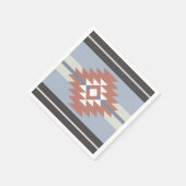 Aztekendesign in rosa und blau serviette (Ecke)