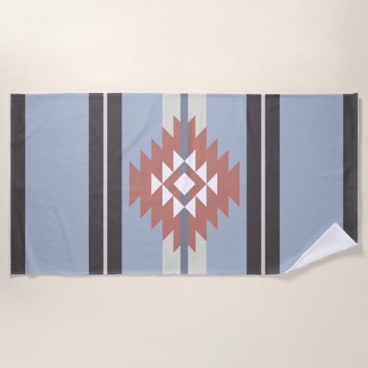 Aztekendesign in rosa und blau strandtuch (Vorderseite)