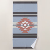 Aztekendesign in rosa und blau strandtuch (Vorderseite)