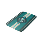 Aztekendesign in türkisfarbener Farbe Badematte (Schrägansicht)