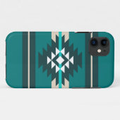 Aztekendesign in türkisfarbener Farbe Case-Mate iPhone Hülle (Rückseite (Horizontal))
