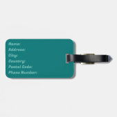 Aztekendesign in türkisfarbener Farbe Gepäckanhänger (Rückseite horizontal)