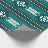 Aztekendesign in türkisfarbener Farbe Geschenkpapier (Ecke)
