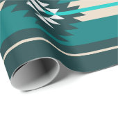 Aztekendesign in türkisfarbener Farbe Geschenkpapier (Rolleneckpunkt)