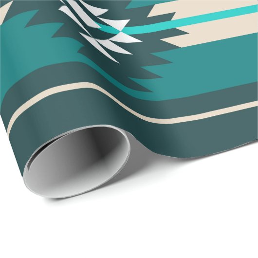 Aztekendesign in türkisfarbener Farbe Geschenkpapier (Rolleneckpunkt)