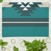 Aztekendesign in türkisfarbener Farbe Geschirrtuch (Gefaltet)