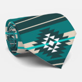 Aztekendesign in türkisfarbener Farbe Krawatte (Gerollt)