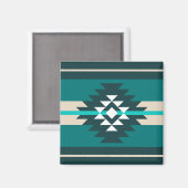 Aztekendesign in türkisfarbener Farbe Magnet (Vorderseite/Rückseite)