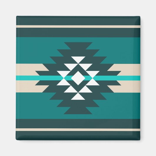 Aztekendesign in türkisfarbener Farbe Magnet (Vorne)