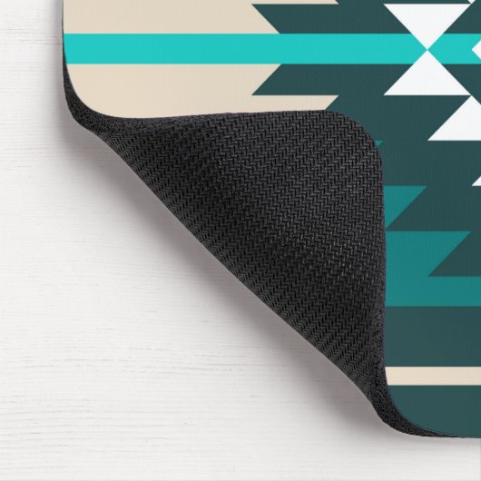 Aztekendesign in türkisfarbener Farbe Mousepad (Ecke)