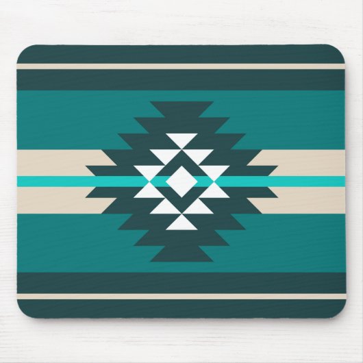 Aztekendesign in türkisfarbener Farbe Mousepad (Vorne)