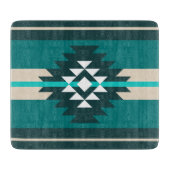 Aztekendesign in türkisfarbener Farbe Schneidebrett (Vorderseite)