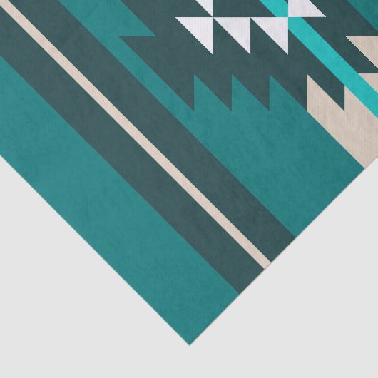 Aztekendesign in türkisfarbener Farbe Seidenpapier (Ausschnitt)