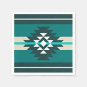 Aztekendesign in türkisfarbener Farbe Serviette (Vorderseite)