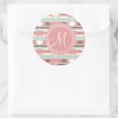 Aztekenfarben-Monogramm-Muster Runder Aufkleber (Tasche)