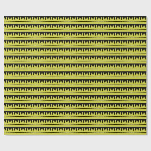 Aztekengebirge - Bananengelb auf schwarz Geschenkpapier (Flach)