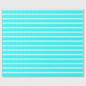 Aztekengebirge - Cyan auf Weiß Geschenkpapier (Flach)