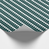 Aztekengebirge - Dunkelgrün auf Weiß Geschenkpapier (Ecke)