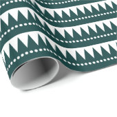 Aztekengebirge - Dunkelgrün auf Weiß Geschenkpapier (Rolleneckpunkt)